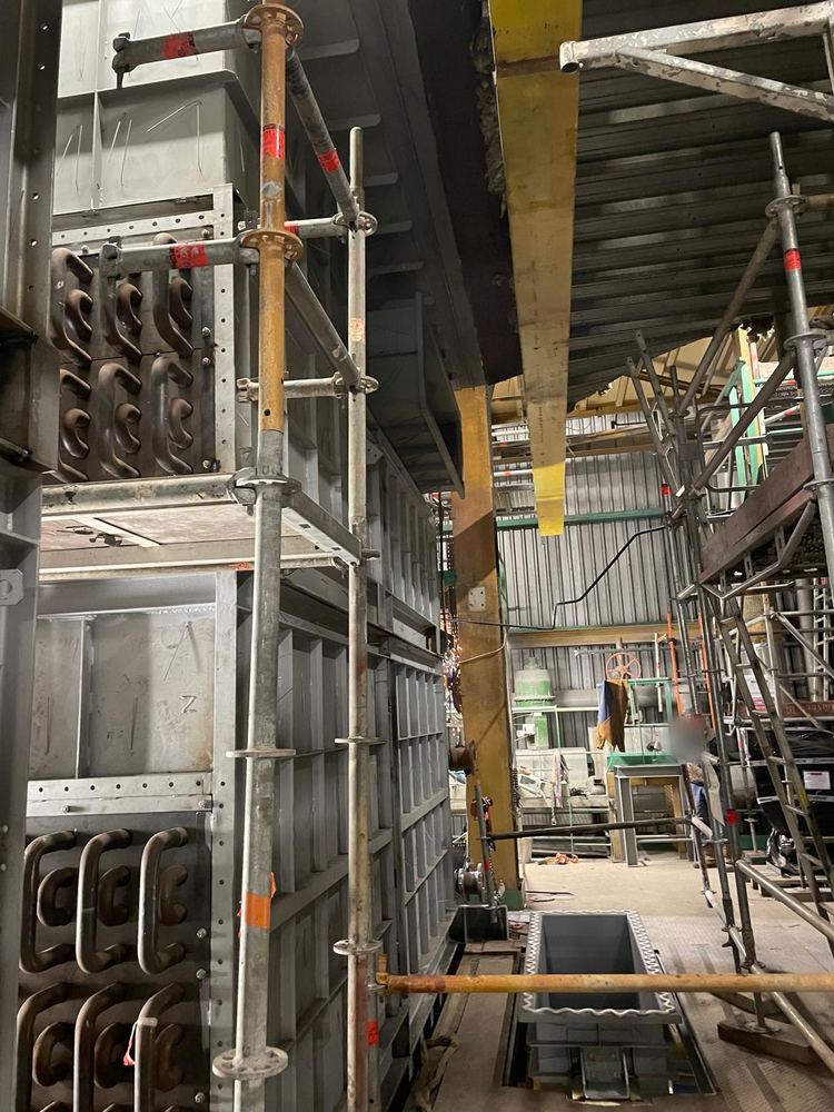 Modules d'échangeur en cours de montage